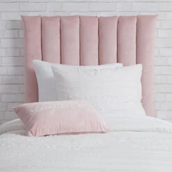Quinn Twin Channeled Cushioned Headboard -Best Homeware Shop 103 TWIN TWINXL VELVET CHANNELED HEADBOARD CUSHION PINK B 011