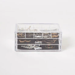Clear 3-Drawer Organizer With Jewelry Tray