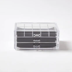 Clear 3-Drawer Organizer With Jewelry Tray -Best Homeware Shop 183 DFY20 3DRWRBEAUTYORG CLR 008
