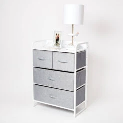 Campbell Charging 4-Drawer Storage Unit -Best Homeware Shop 193 DFY20 GCE 4DRWR HGWTE 010