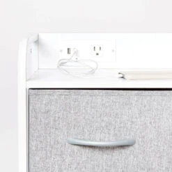 Campbell Charging 4-Drawer Storage Unit -Best Homeware Shop 193 DFY20 GCE 4DRWR HGWTE 013