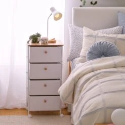 Paige 4-Drawer Storage Cart On Wheels -Best Homeware Shop 28 DrawerLeather 02