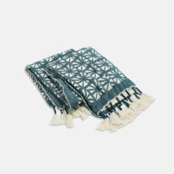 Geo Grid Reversible Woven Throw Blanket