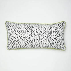 Kendall Animal Dots Lumbar Pillow Cover 5 Kendall Animal Dots Lumbar Pillow Cover -Best Homeware Shop Animal Dots Contrast Piping Lumbar Pillow Cover White Chartreuse 003
