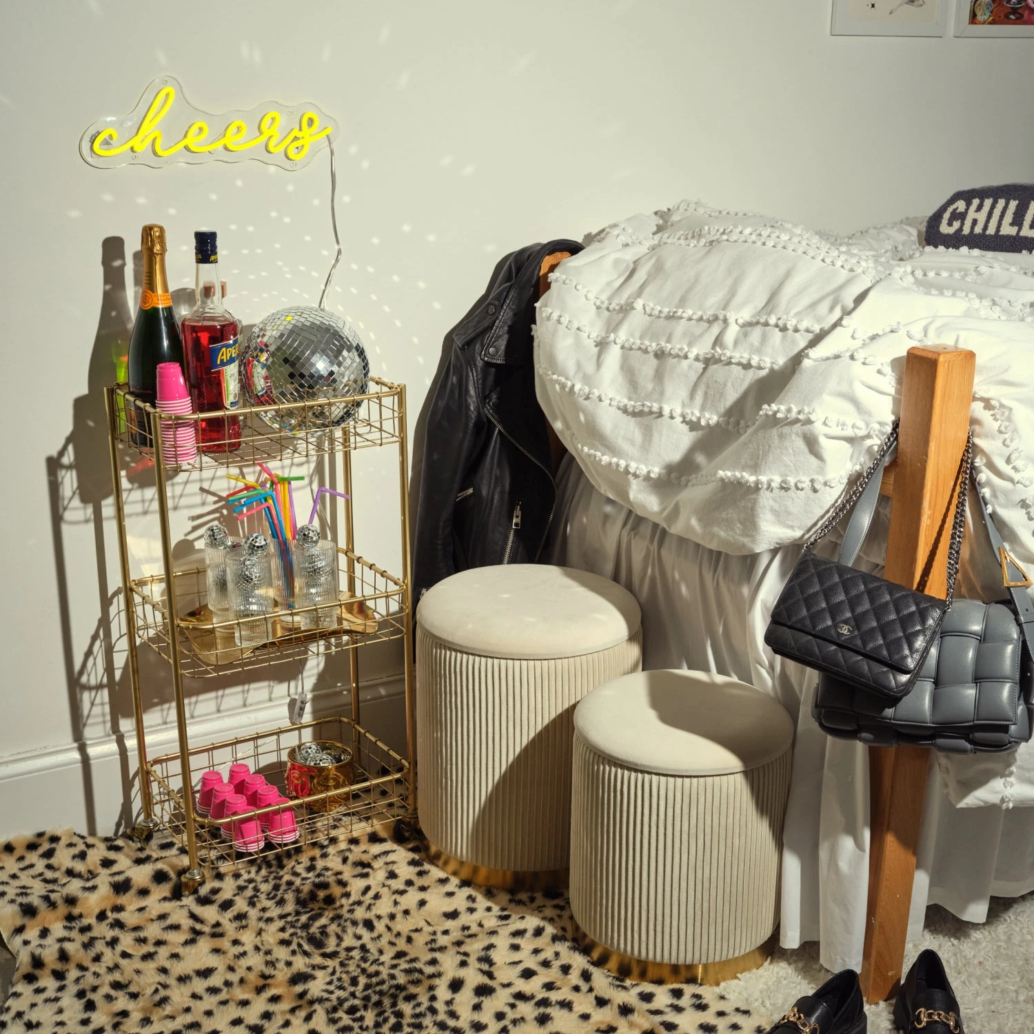 Wire 3-Tier Rolling Cart Wire 3-Tier Rolling Cart -Best Homeware Shop BarCart