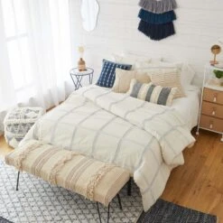 Georgia Yarn Dyed Clip Plaid Comforter And Sham Set -Best Homeware Shop BlueSustainable 018