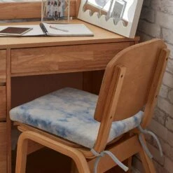 Leah Tie Dye Faux Fur Seat Cushion -Best Homeware Shop Blue 009