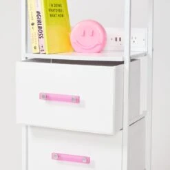 Sutton Charging 3-Drawer Cart On Wheels -Best Homeware Shop ChargingCart Sutton PinkHandle 095 fd7576e8 1526 436f 952c 2c8f06597cc7