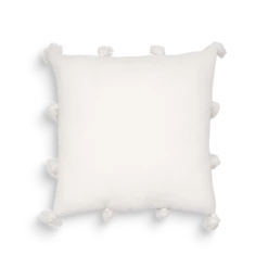 Mackenzie Knit Tassel Square Pillow -Best Homeware Shop Chenille Square Pillow White 20x20 010