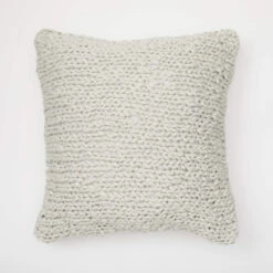 Emme Chunky Knit Square Pillow Cover -Best Homeware Shop Chunky Knit Square Pillow Cover Grey 009