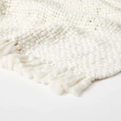 Emme Chunky Knit Throw Blanket -Best Homeware Shop Chunky Knit Throw Ivory 007