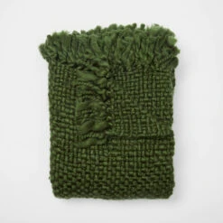 Emme Chunky Knit Throw Blanket -Best Homeware Shop Chunky Knit Throw Olive 002