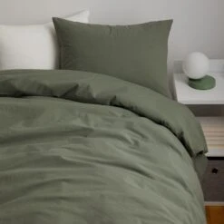 Devon Washed Cotton Duvet Cover And Sham Set -Best Homeware Shop Cotton Duvet OliveGreen Product 023 f7ddc1b4 9033 4833 998d 9dc08b471c08