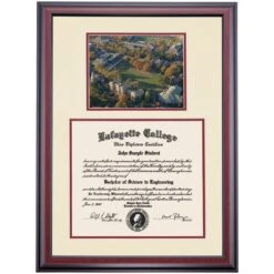 Lafayette Premier Aerial View Of Campus Diploma Frame