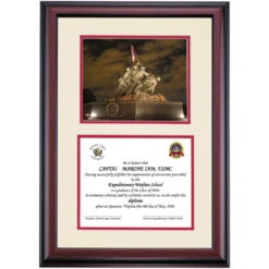 Marine Corps Premier USMC War Memorial Diploma Frame