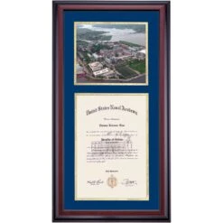 United States Naval Academy Premier Aerial View Of Naval Yard Diploma Frame