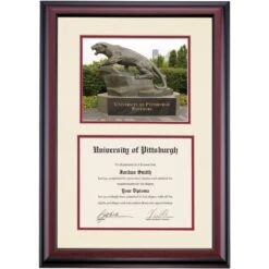 Pittsburgh Premier The Pitt Panther Statue Diploma Frame