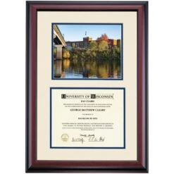 Wisconsin-Eau Claire Premier Walk Bridge And Schofield Diploma Frame