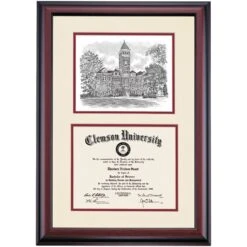 Clemson Premier Tillman Hall Diploma Frame