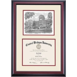 Central Michigan Premier Warriner Hall Diploma Frame