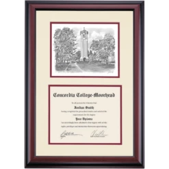 Concordia Moorhead Premier Campanile Bell Tower Diploma Frame