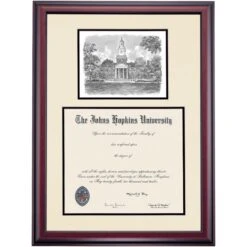 Johns Hopkins Premier Gilman Hall Diploma Frame