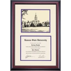 Kansas State Premier Anderson Hall Diploma Frame