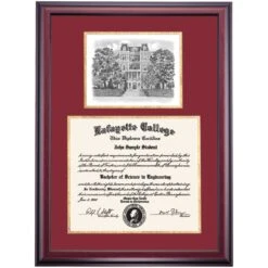 Lafayette Premier Pardee Hall Diploma Frame -Best Homeware Shop DSSHEILAFPC7MGVPP