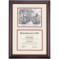 Miami Ohio Premier Slant Walk Diploma Frame