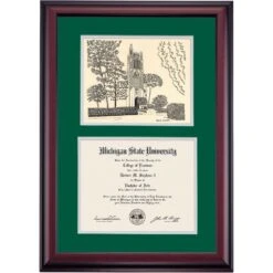 Michigan State Premier Beaumont Tower Diploma Frame -Best Homeware Shop DSSHEIMSTPC4HEBTI