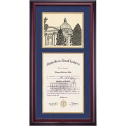 United States Naval Academy Premier The Chapel Diploma Frame
