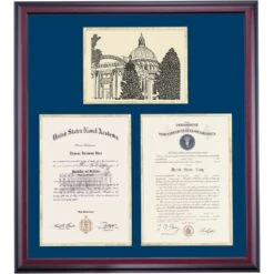 United States Naval Academy Double Premier The Chapel Diploma Frame