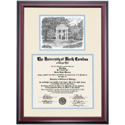 North Carolina-Chapel Hill Premier The Old Well Diploma Frame