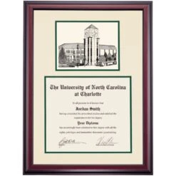 North Carolina At Charlotte Premier Clock Tower Diploma Frame