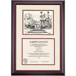 Scripps Premier Toll Hall Diploma Frame