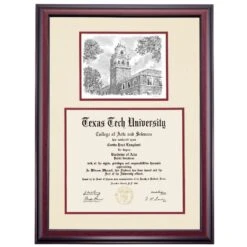 Texas Tech Premier The Bell Tower Diploma Frame
