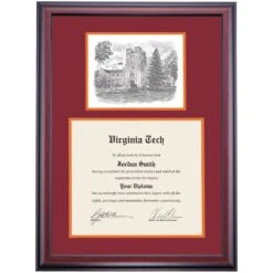 Virginia Tech Premier Burruss Hall Diploma Frame -Best Homeware Shop DSSHEIVATPCHMOVTB