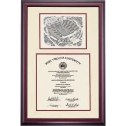 West Virginia Premier Milan Puskar Stadium Diploma Frame