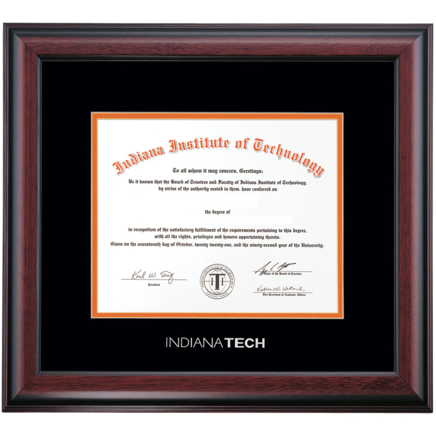 Indiana Tech Traditional Diploma Frame Indiana Tech Traditional Diploma Frame -Best Homeware Shop DSSHETC3BOIVT