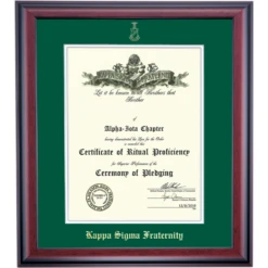 Kappa Sigma Traditional Ritual Certificate Frame