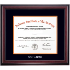 Indiana Tech Traditional For PhD Degrees Diploma Frame