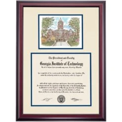 Georgia Institute Of Technology Premier Tech Tower Diploma Frame