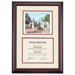 Indiana Premier Legacy Sample Gates Diploma Frame
