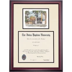 Johns Hopkins Premier Bloomberg Diploma Frame