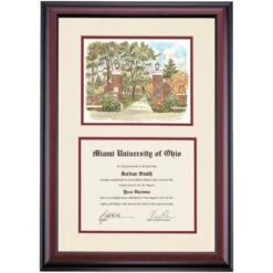 Miami Ohio Premier Slant Walk Diploma Frame -Best Homeware Shop DSSHEWMIAPC4MSLW