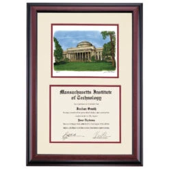 Massachusetts Institute Of Technology Premier Maclaurin Building Diploma Frame -Best Homeware Shop DSSHEWMITPC5MMBW