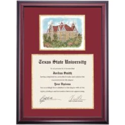Texas State Premier Old Main Diploma Frame -Best Homeware Shop DSSHEWTSMPC7MGOLM