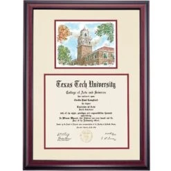 Texas Tech Premier The Bell Tower Diploma Frame -Best Homeware Shop DSSHEWTTUPCRMVBW