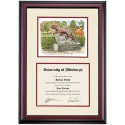 Pittsburgh Premier The Pitt Panther Statue Diploma Frame -Best Homeware Shop DSSHEWUPTPC4MPSW