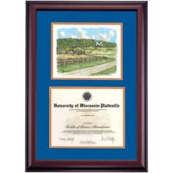 Wisconsin-Platteville Premier The M Diploma Frame -Best Homeware Shop DSSHEWWPLPC3ROMWP
